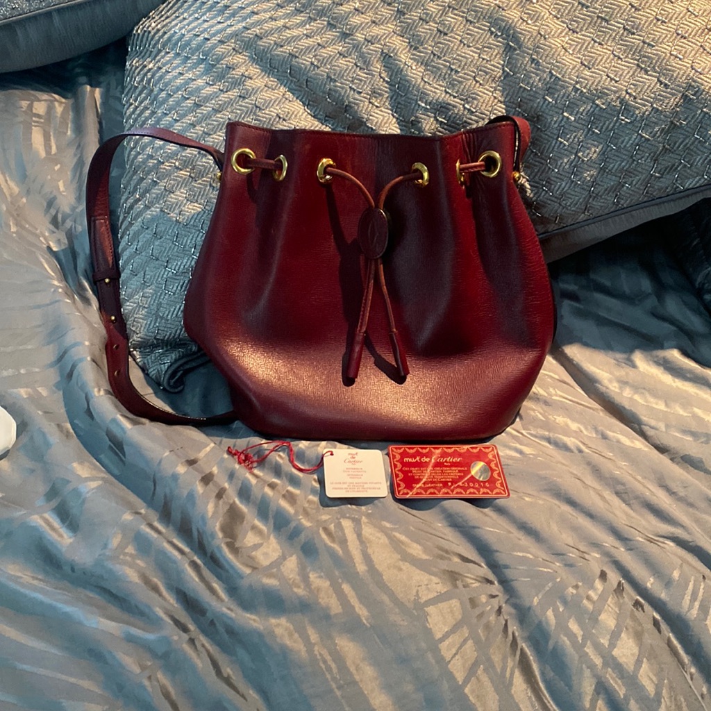 Authentic Cartier Cartier Leather Vintage Bucket Bag